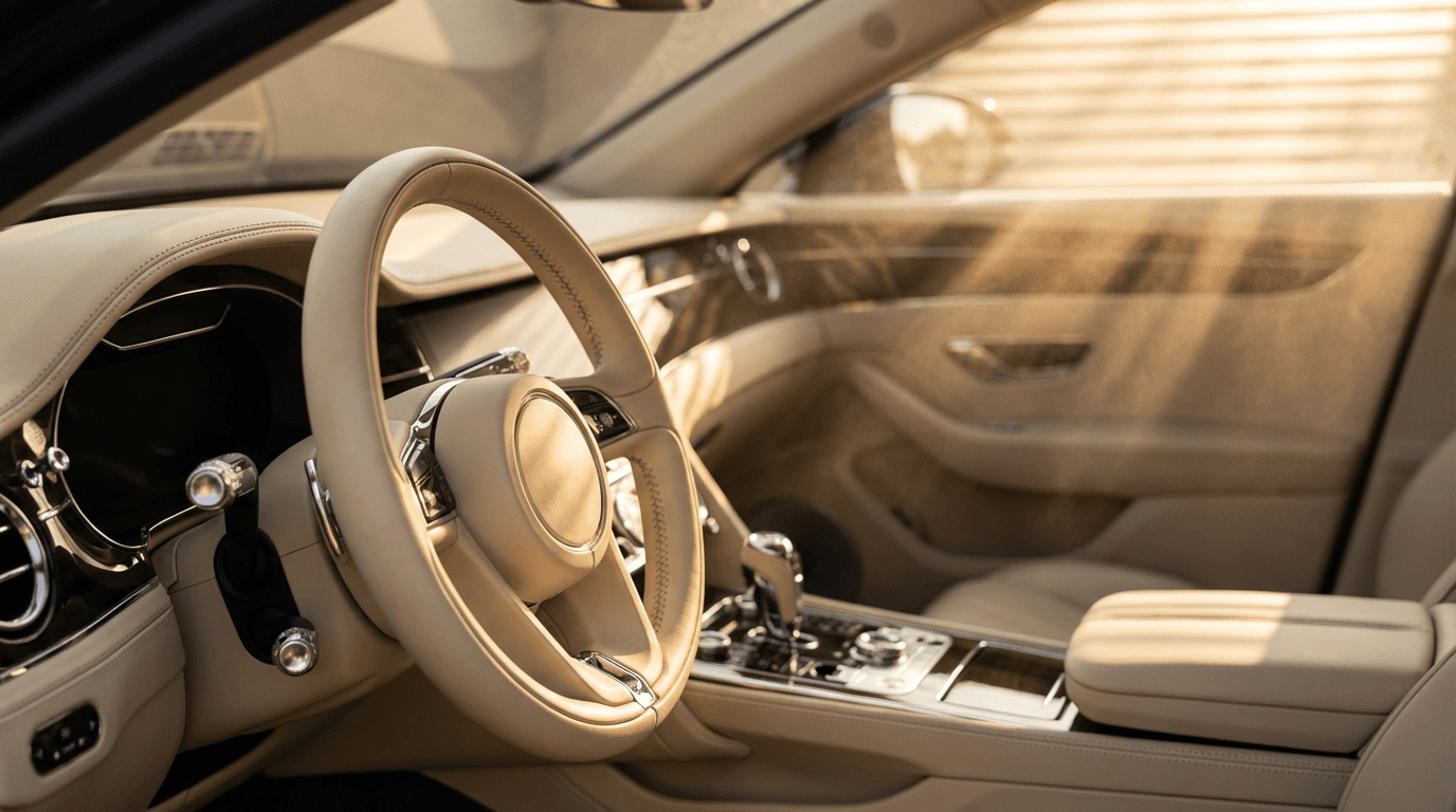 Dashboard half dusty and half clean with protective finish